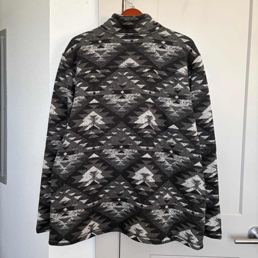 THE NORTH FACE GREY AZTEC PATTERN SWEATER 1/4 ZIP MENS XXL - Picture 3 of 4